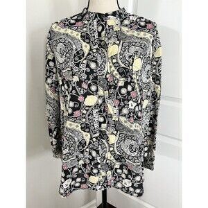 Isabel Marant Etoile Blue Mixed Paisley Print Buttondown Top Size 40/8 EUC